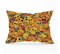 Autumnal Skulls Pattern Cushions Warren Reed - Designer Orange 33cm x 48cm
