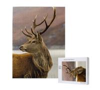 Autumnal Stag,500 Pieces Wooden Jigsaw Family Game Jigsaw Puzzles for Adults Teens