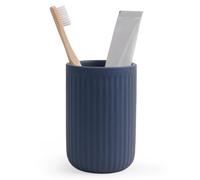 Autumnlife Ceramic Toothbrush Holder 12 oz, Matte Blue | Bathroom Tumbler for Toothbrush, Toothpaste and Daily Essentials - compact size keeps your vanity neatly organised.