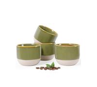 Autumnlife Espresso Cups Set Green, 4.2 oz Mini Coffee Mugs for Espresso Machine, Ceramic Espresso Shot Mug Demitasse Cups Small Tea Cup for Home, Office