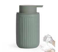 Autumnlife Foaming Soap Dispenser - 12oz Ceramic Foam Hand Soap Dispenser Bathroom, Modern Refillable Dish Dispenser with Pump for Kitchen, Matte Green