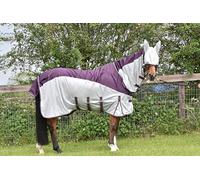 Autumnn Equestiran Horse Fly Rug With Neck Combo Waterproof Fly Rug 600D Top With Free Fly Mask Mesh Fabric Anti Rub Lining Hybrid 2 in 1 Horse Fly rug (6'0'')