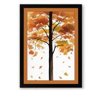 Autumn's Drift Botanical Framed Wall Art Print A1 (84.1×59.4cm) Black, Wall Decor for Living Room, Bedroom, Office & Home, Ready to Hang, Art Gift