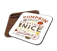 Autumn's Embrace, Pumpkin Spice and Everything Nice, Coffee, Tea, Drink Coaster (Square Coaster MDF)