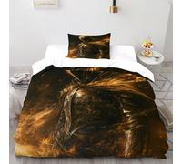 AutumnWinds Armor Flame Bedding Set 3D Digital Printing Gothic Themes Duvet Cover Set Microfiber Comforter Cover Universal for All Seasons Pillowcase Single(135x200cm)