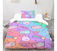 AutumnWinds Colorful cats Spring Celebration Sheets - 2-Piece Queen Set Colorful Animals, Washed Cotton, Includes Pillowcases Single（135x200cm）