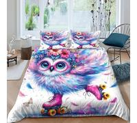 AutumnWinds Flower Crown Roller Bedding Set Theme Bedspread Animal Theme Duvet Cover Set Microfiber Comforter Cover Universal for All Seasons with Pillow King(220x240cm)