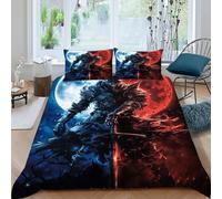 AutumnWinds Knight Moon Bedding Set 3D Design Gothic Themes Duvet Cover Set Microfiber Quilt Cover Universal for All Seasons with Pillowcase King（220x240cm）