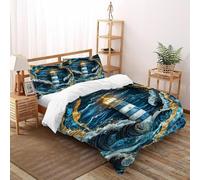 AutumnWinds Lighthouse Waves Bedding Set 3D Design Animal Theme Wildlife Duvet Cover Set Chic Breathable Comforter Cover Suitable for Family,couple,children Pillowcase Double(200x200cm)