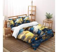 AutumnWinds Lighthouse Waves Bedding Set 3D Digital Printing Space Theme Duvet Cover Set Chic Breathable Quilt Cover Universal for All Seasons with Pillowcase Super King(260x220cm)