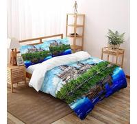 AutumnWinds Reflection Bedding Set 3D Design Gothic Themes Duvet Cover Set Chic Breathable Comforter Cover Suitable for Family, Couple, Children with Pillow Double（200x200cm）