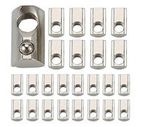 AUTUUCKEE 25 Pcs M8 T Slot Nuts Roll in Spring T-nut with Roll Ball, Carbon Steel for 4040 Series Aluminum Extrusion Profile Rail with 8mm Slot (Silver)