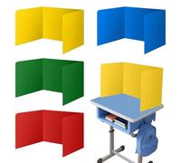 AUTUUCKEE 4 Pcs Desk Dividers, Colorful Desk Divider, Privacy Classroom Folders Waterproof Privacy Shield Boards for School Study Teacher Supplies Student Testing and Easy Privacy Protection