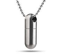 Autuveen Keychain Mini Pill Holder,Titanium Micro Pill Case Keychain Small Portable Pill Box Necklace,Waterproof Daily Pill Container Organizer Fob for Outdoor