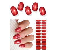 AutyaMee Semi Cured Gel Nail Strips (Red Light-Chasing Cat Eye), 20 Pcs Gel Nail Wraps, Stickers, Salon Quality, Long Lasting, UV Light Required