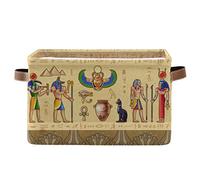 AUUXVA Storage Basket Ancient Egyptian Storage Cube Box Durable Canvas Collapsible Toy Basket Organizer Bin with Handles for Shelf Closet Bedroom Home Office