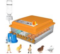 Auveach 36 Hen Egg Incubators for Hatching Eggs, Incubator for Eggs with Automatic Turning Humidity Display Automatic Temperature Control, Dual Power Supply Design Incubator for Chicken Duck (Orange)