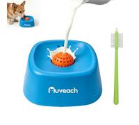 Auveach Dog Licking Bowl with Ball, Slow Feeder Dog Bowl with Cleaning Brush for Liquid Treat Bone Broth Yogurt, Rolling Lick Toy for Small to Large Dogs, Anxiety Relief & Post-op Nutrition (blue)