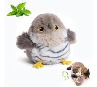 Auveach Flying Bird Cat Toy, 2026 Flappy Chirping Bird Cat Toy 3 Modes Touch Activated, USB Rechargeable Cat Toys Interactive with Catnip for Indoor Cats Kitten Adult (Grey)