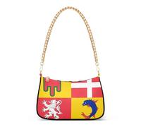 Auvergne Rhone Alpes Flag Colorful Shoulder Bag for Women Evening Clutch Purse Chain Strap Zipper Wallet Purses