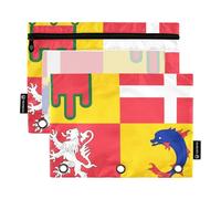 Auvergne Rhone Alpes Flag Pencil Pouch for 3 Ring Binder Zipper Binder Pencil Bags Floral Clear Binders Pen Case School Boys 9.8" x 7.1", 2 Packs
