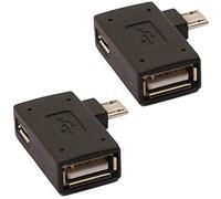 AuviPal 2-in-1 Powered Micro USB OTG Adapter with Power Port for Fire Stick 4K, S/NES Classic Mini, Sega Genesis and More - 2 Pack