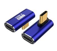 AuviPal 90 Degree USB C Adapter (2 Pack), L Shape Left and Right USB Type C Connector for Meta Quest, MacBook, iMac, iPad, iPhone 16 15 Series and Other Type C or Thunderbolt 4/3 Devices - Blue