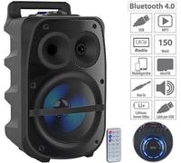 Auvisio Party Speaker PMA-950.K Mobile PA Party System Bluetooth MP3 USB SD