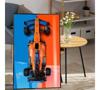 auvnei Display Wall Mount for Lego Technic McLaren F1 Toy Race Car Compatible with Lego Building Set 42141, Display Wall Board Shelf for Adult, Great for Lego Lovers(Only Display Wall) Orange