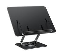 Auvo ABS01 Book Stand for Reading, Adjustable Book Holder with 360° Rotating Base, Multifunctional Display Stand for Recipes, Music Scores, Magazines, Tablets, Black