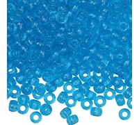 Auvoau 1000Pcs Pony Beads Bracelet 9mm Blue Glitter Plastic Barrel Pony Beads for Necklace,Hair Beads for Braids,Key Chain,Jewelry Making (Blue Glitter)