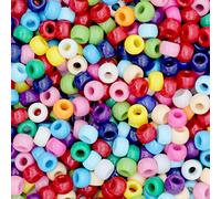 Auvoau 1000Pcs Pony Beads Bracelet 9mm Rainbow Plastic Barrel Pony Beads for Necklace,Hair Beads for Braids,Key Chain,Jewelry Making (Multicolor)
