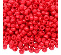 Auvoau 1000Pcs Pony Beads Bracelet 9mm Red Plastic Barrel Pony Beads for Necklace,Hair Beads for Braids,Key Chain,Jewelry Making (Red)