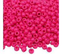 Auvoau 1000Pcs Pony Beads Bracelet 9mm Rose Plastic Barrel Pony Beads for Necklace,Hair Beads for Braids,Key Chain,Jewelry Making (Hot Pink)