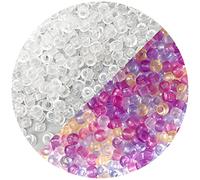 Auvoau 1000Pcs Pony Beads Bracelet 9mm UV Plastic Barrel Pony Beads for Necklace,Hair Beads for Braids for Girls,Key Chain,Jewelry Making (Change Color in The Ultraviolet)