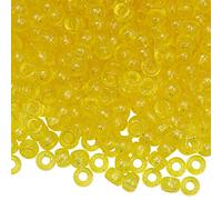 Auvoau 1000Pcs Pony Beads Bracelet 9mm Yellow Glitter Plastic Barrel Pony Beads for Necklace,Hair Beads for Braids,Key Chain,Jewelry Making (Yellow Glitter)