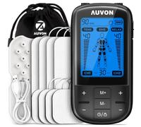AUVON 3-in-1 TENS Machine for Pain Relief, 30 Modes, 8pcs Premium Pads | Rechargeable TENS/EMS/Relax Muscle Stimulator, Drug-Free Pain Relief for Shoulder, Back, Muscle, Storage Bag
