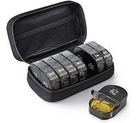 AUVON AM/PM Pill Organiser with a Zipper Canvas Bag for Dual Protection