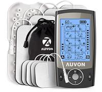 AUVON Dual Channel TENS Machine for Pain Relief, 8 Pcs TENS Pad Replacement | 20 Modes TENS Machine, 2" and 2"x4" TENS Unit Electrode Pads, Drug-Free Pain Relief for Shoulder, Lower Back, Muscle(Black)