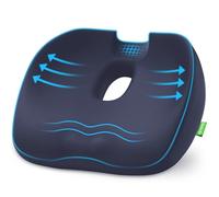 AUVON Innovation Donut Pillow Seat Cushions for Hemorrhoids with Scientific Centre Hole, Memory Foam Coccyx Cushion with U-Shaped Cutout for Tailbone Pain Relief, Navy Blue