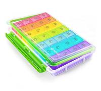AUVON Large Moisture-Proof Weekly Pill Organiser 4 Times a Day, BPA-Free