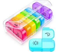 AUVON Pill Box Organiser, One-Side Large Opening for Easy Filling, BPA-Free