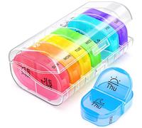 AUVON Pill Box Organiser with 7-Color for Easy Tracking, Dual Protection