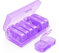 AUVON Weekly Pill Box Organiser with One-Side Opening Design for Easy Use