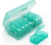 AUVON Weekly Pill Box Organiser with One-Side Opening Design for Easy Use