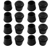 Auvotuis 1 Inch (25mm) Chair Leg Tips Caps, 16Pcs, Black, Round
