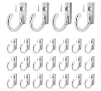 Auvotuis 100Pcs Wall Mounted Single Hooks, Small Coat Hooks Hanger Modern Robe Hooks with Screws for Keys, Cups, Hats, Towel (Silver)