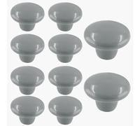 Auvotuis 10Pcs Cabinet Ceramic Knobs, 1.5Inch/ 38mm Gray Cute Drawer Knobs Round Dresser Knob Pull Handles with Screws for Cupboard, Wardrobe, Kitchen, Bedroom, Door, Kids' Room