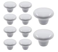 Auvotuis 10Pcs Cabinet Ceramic Knobs, 1.5Inch/ 38mm White Cute Drawer Knobs Round Dresser Knob Pull Handles with Screws for Cupboard, Wardrobe, Kitchen, Bedroom, Door, Kids' Room