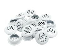 Auvotuis 20Pcs Circular Air Vents White Soffit Vent, Stainless Steel Round Vent Mesh Hole Louver for Kitchen Bathroom Cabinet Wardrobe, 1"(25mm) Mounting Diameter